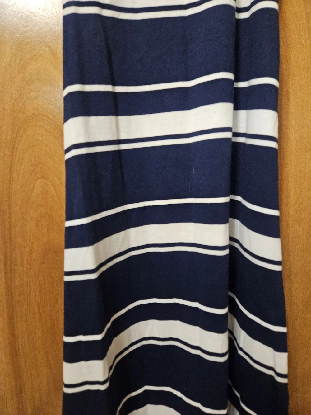GAP Navy and White Striped Maxi Dress with Lime Trim